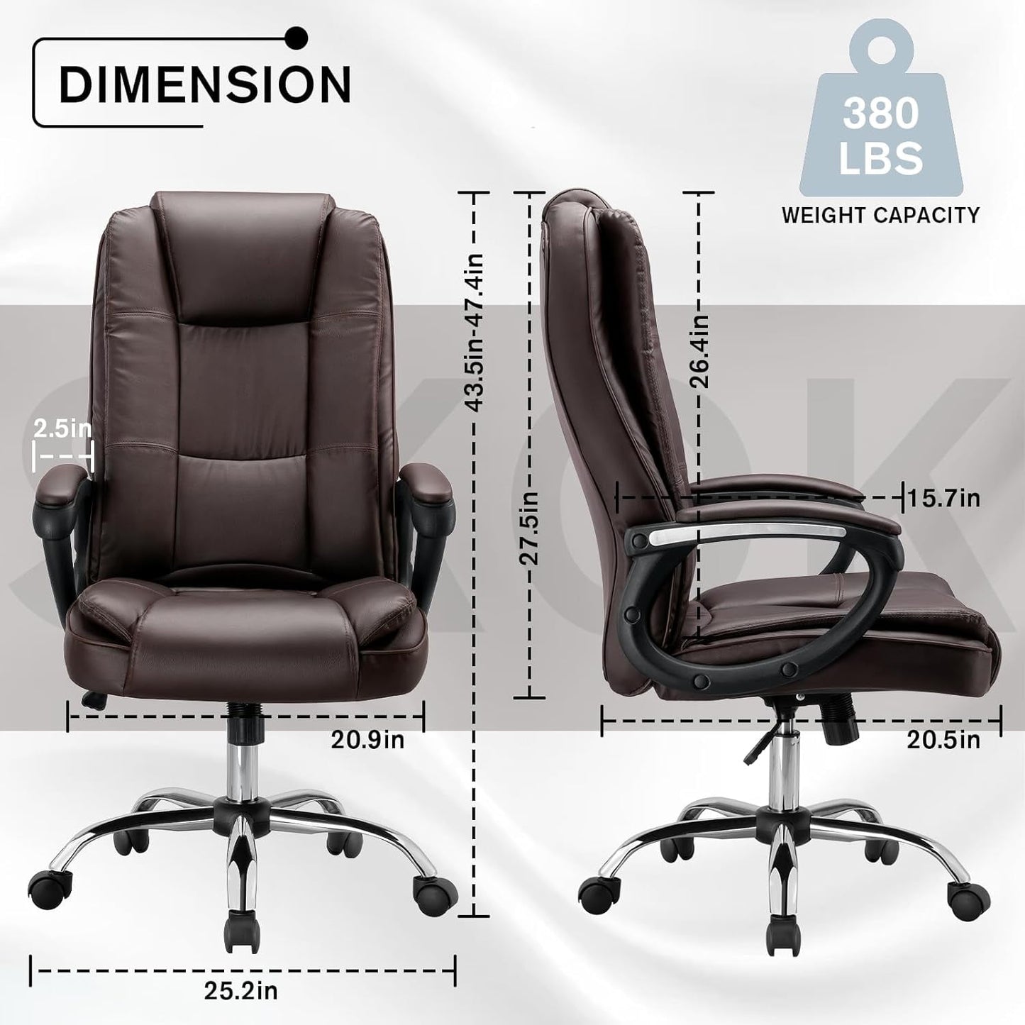 Adjustable PU Leather Ergonomic Chair