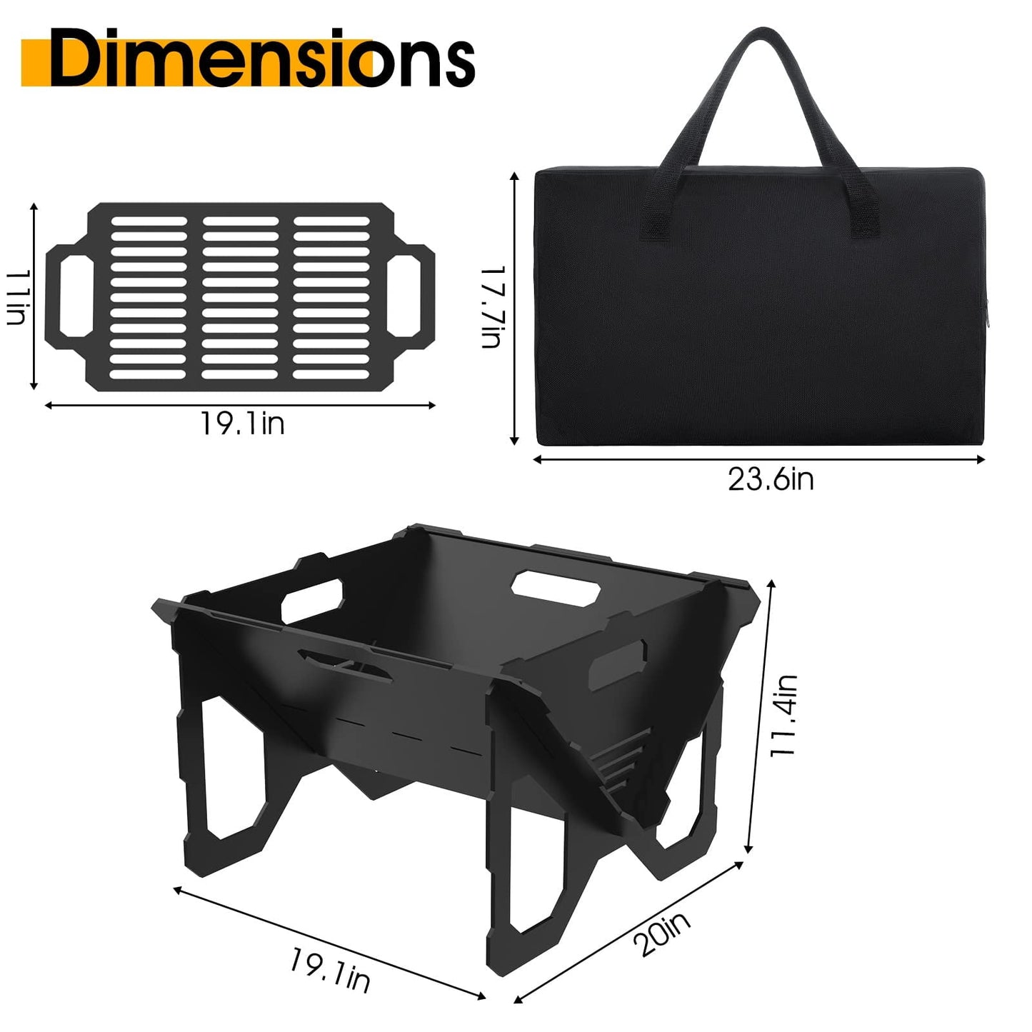 20in 2-in-1 Portable Firepit