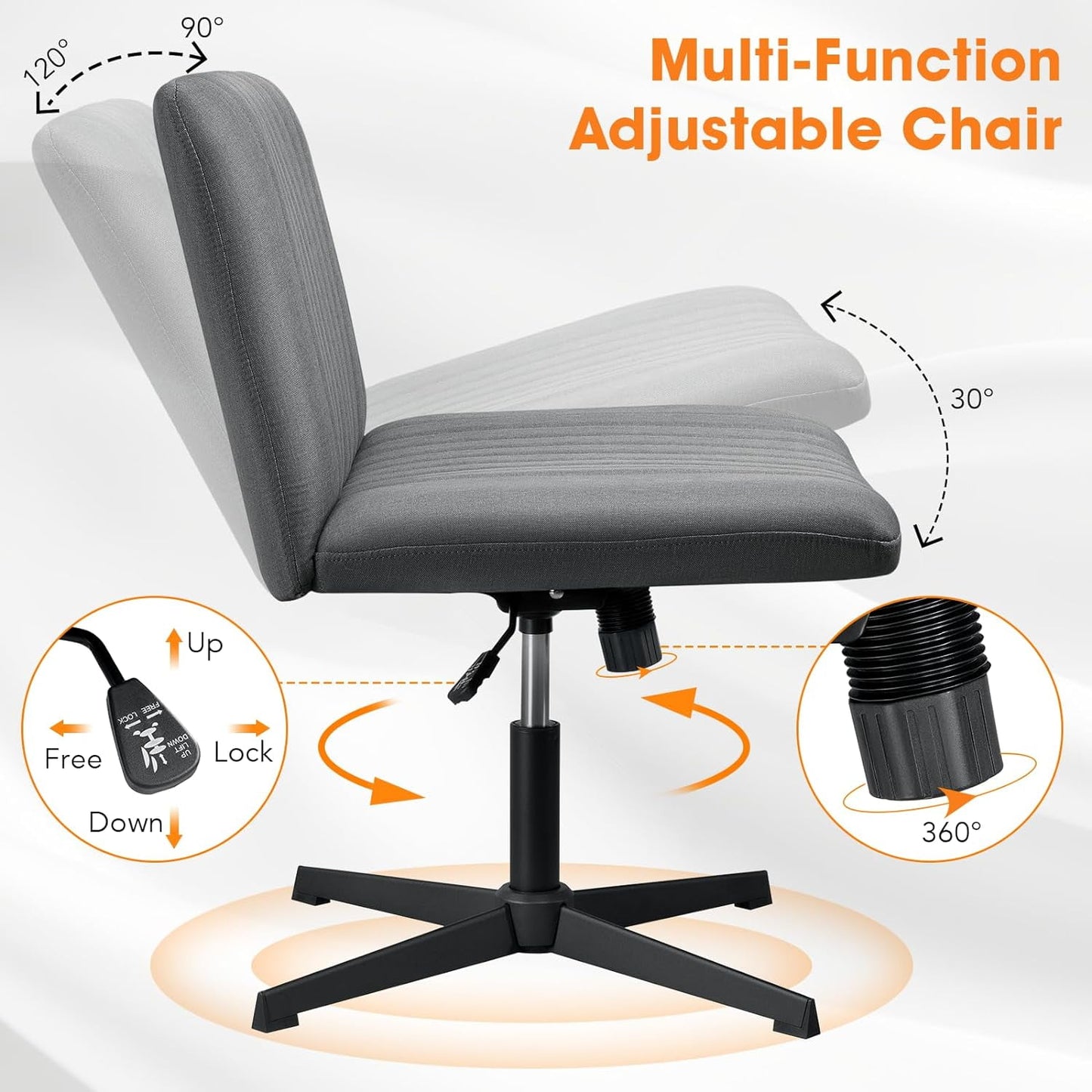 Armless Office Desk Chair