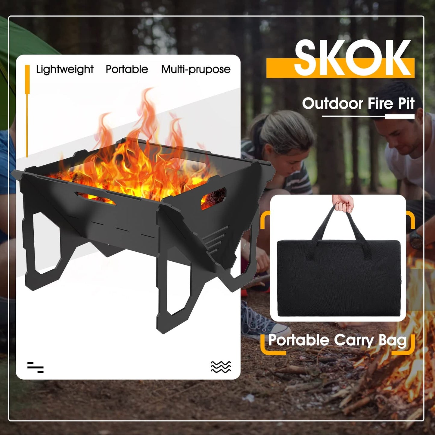 20in 2-in-1 Portable Firepit