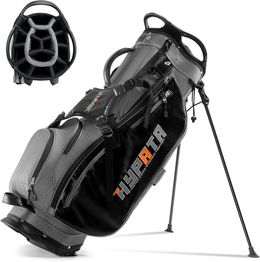 SKOK 14-Slot Stand Golf Bag with Waterproof Fabric and 8 Pockets, Gray
