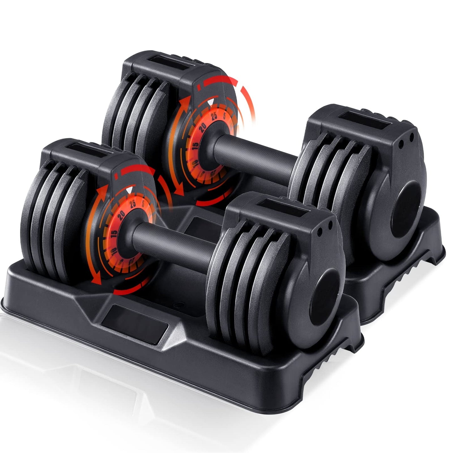 SKOK 25 lbs Adjustable Dumbbells Weight Set, Gym Exercise and Workout Fitness, Black