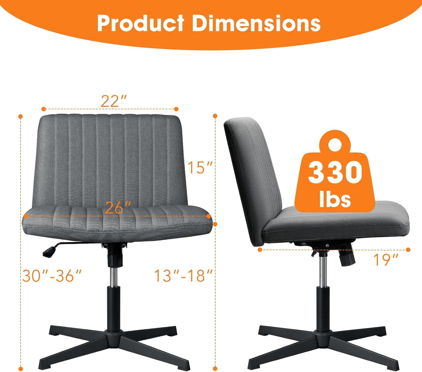 Armless Office Desk Chair