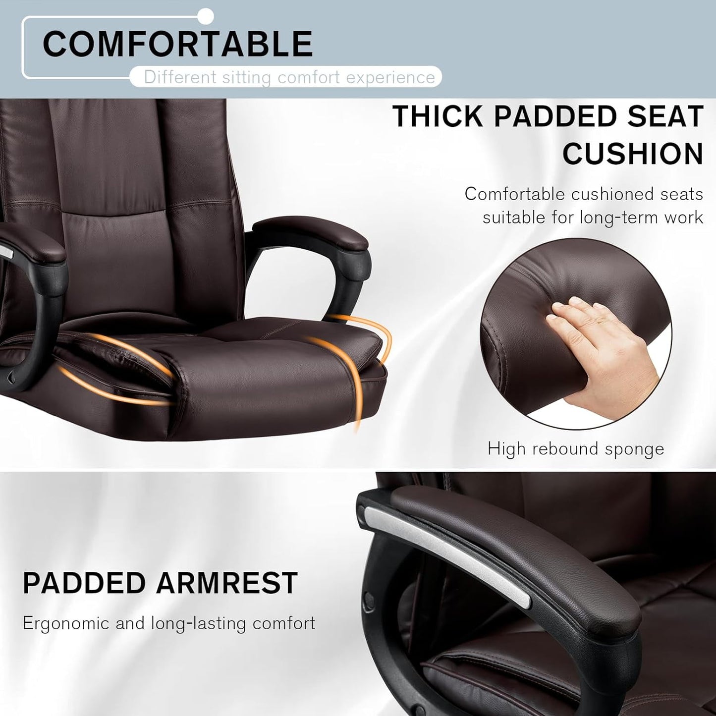 Adjustable PU Leather Ergonomic Chair