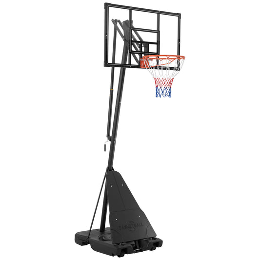 SKOK Adjustable Height Outdoor Basketball Hoop System with Counterweight Bag, 5.3FT-10FT Height Range, PET & Metal & PE Construction, Easy Assembly for Home Use
